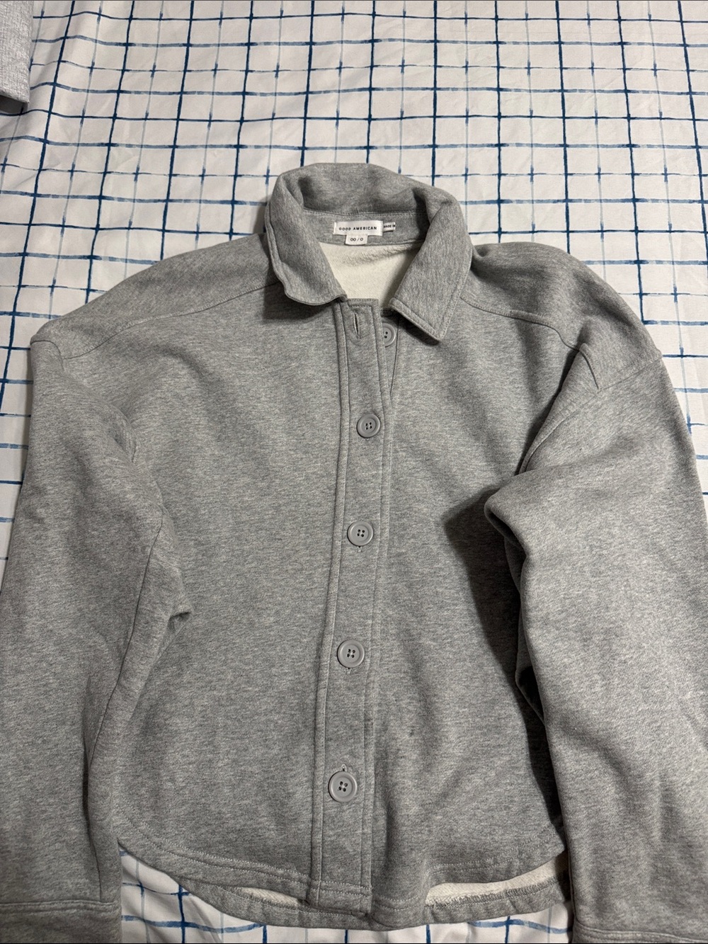 Good American Grey Button-Front Women's Shirt Jacket